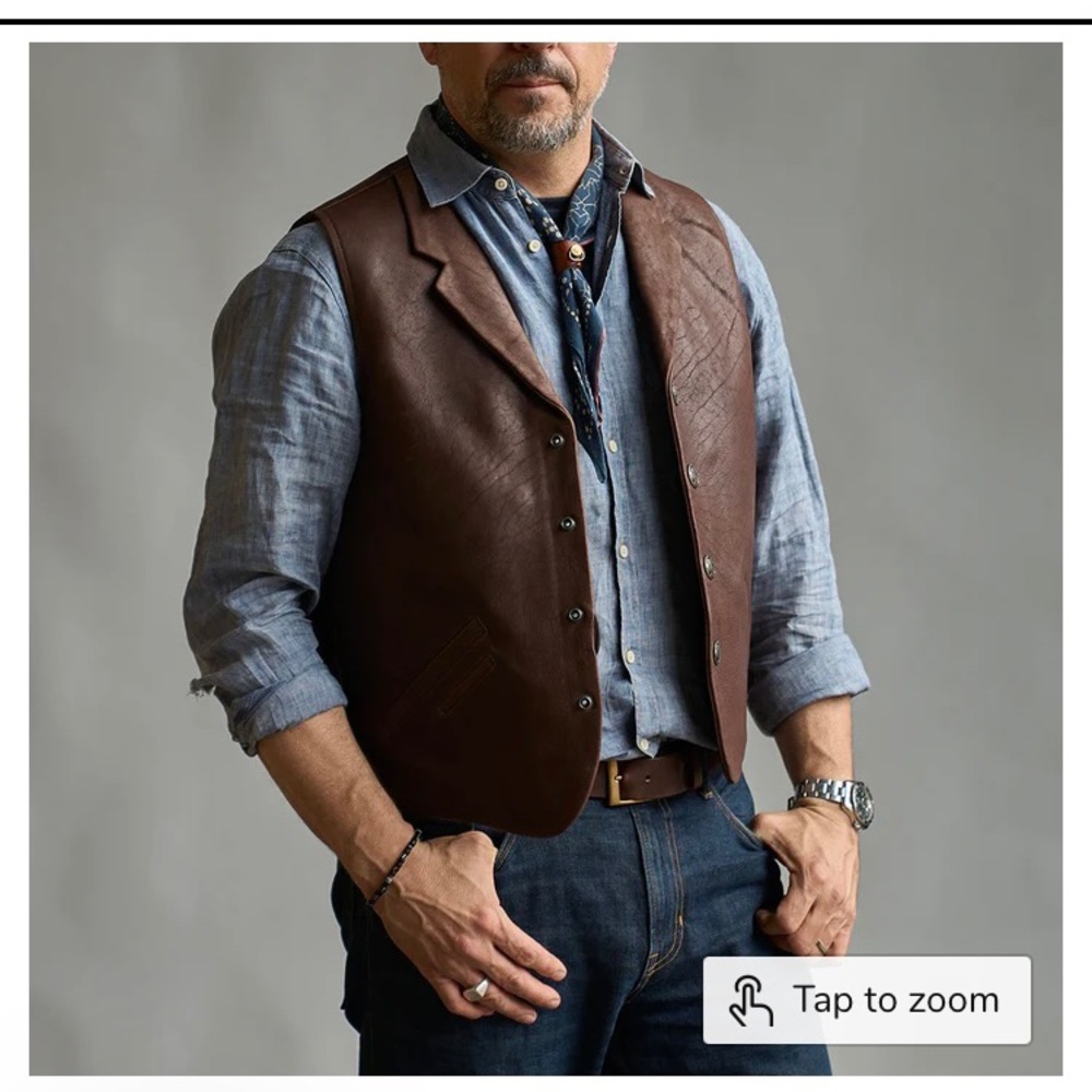 Coronado leather vest men’s medium black